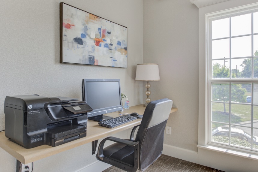 Home office in a Noblesville apartment.